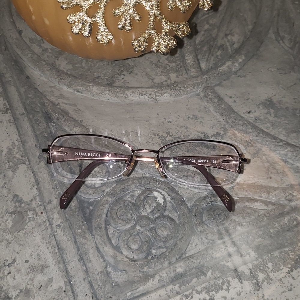 Nina Ricci NR2256 Copper Floral Pattern Half-Rim RX Eyeglass Frames 52-17-135
